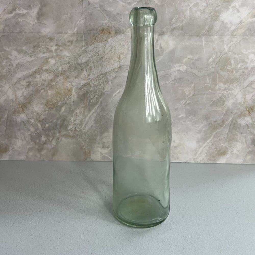 Antique Bottle Light Green Clear Vintage 11.5"